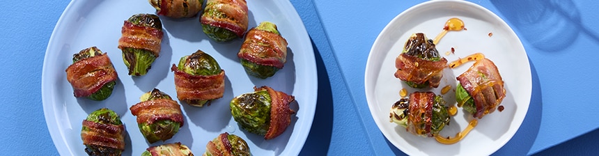 Air Fryer Bacon-wrapped Brussels Sprouts Recipe