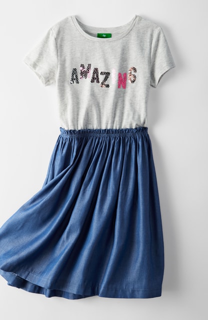 mixed contrast dress