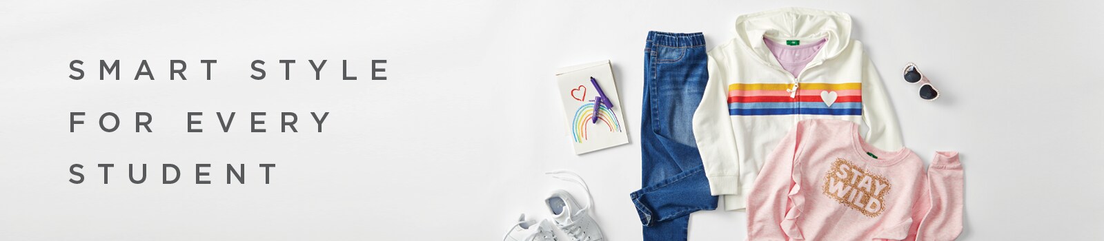 kids hoodie, jeans, and graphic tee