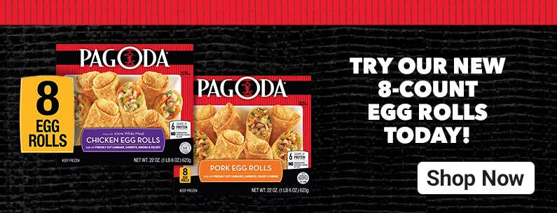 Pagoda – Try Our New 8-Count Egg Rolls Today