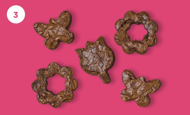 spring shapes out of brownies