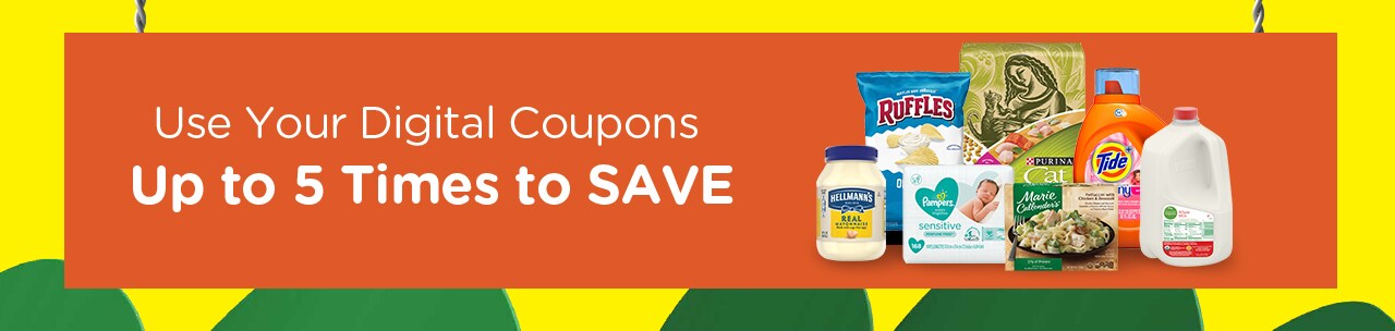 Use 5 times up to Digital coupon event