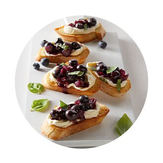 Balsamic Blueberry Mascarpone Crostini