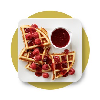 Fruit-Filled Waffles with Raspberry Champagne Syrup Recipe