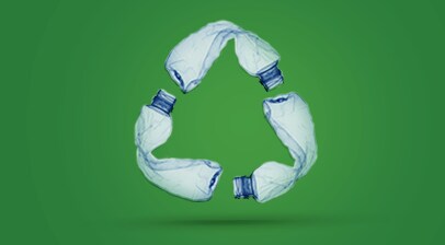 Recycled plastic water bottles