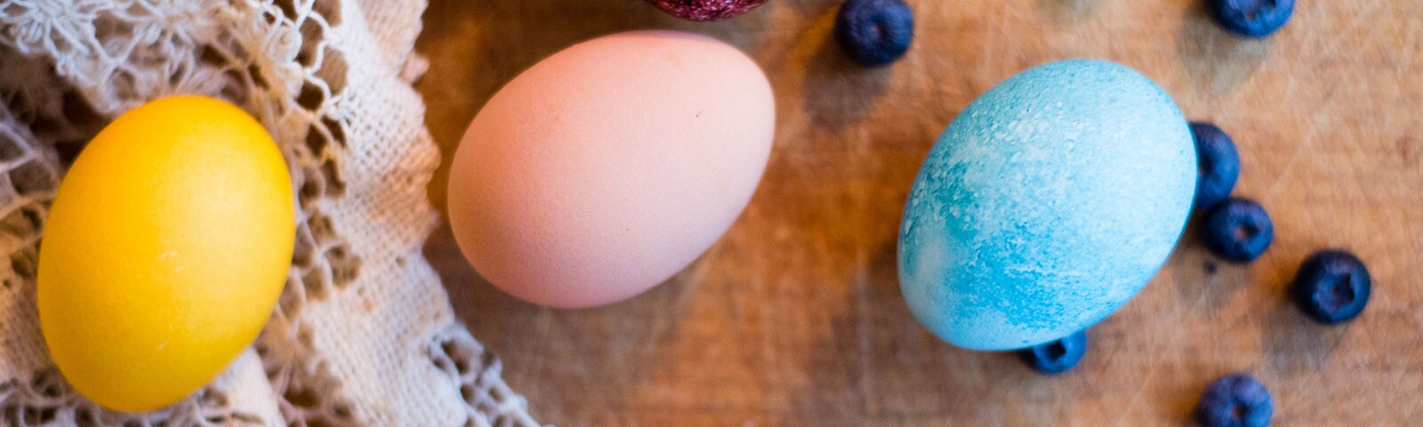 Yellow pink and blue easter eggs Yellow pink and blue easter eggs
