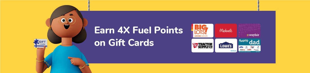 Download coupon for 4X Fuel Points on Gift Cards!