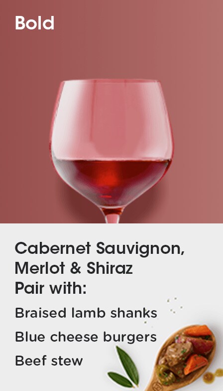 Shop bold red wine food pairings.