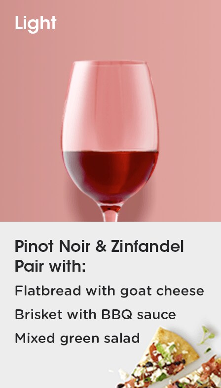Shop light red wine food pairings.
