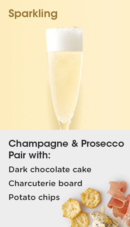 Shop sparkling white wine food pairings.